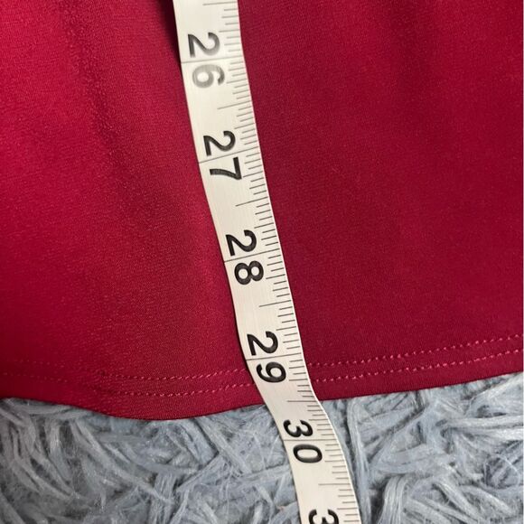 Franne Golde Burgundy Red Slinky Long Sleeve Top Size L - Picture 4 of 5